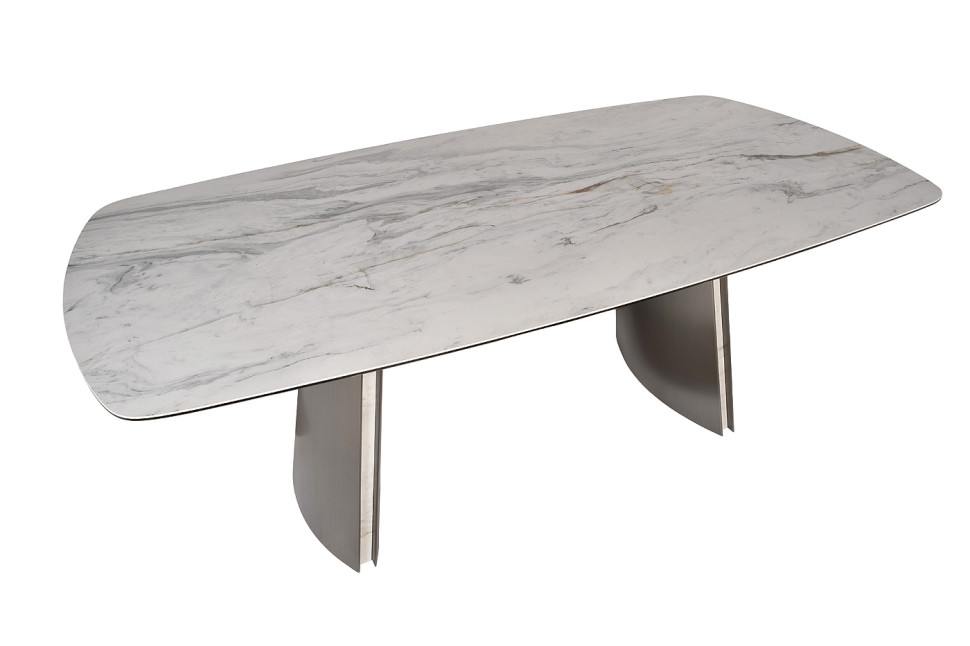 Стол обеденный прямоугольный керамический белый