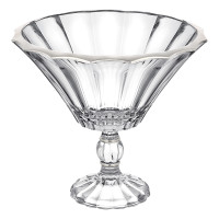 Ваза для фруктов н/н 26см."Doge" платиновый ободок