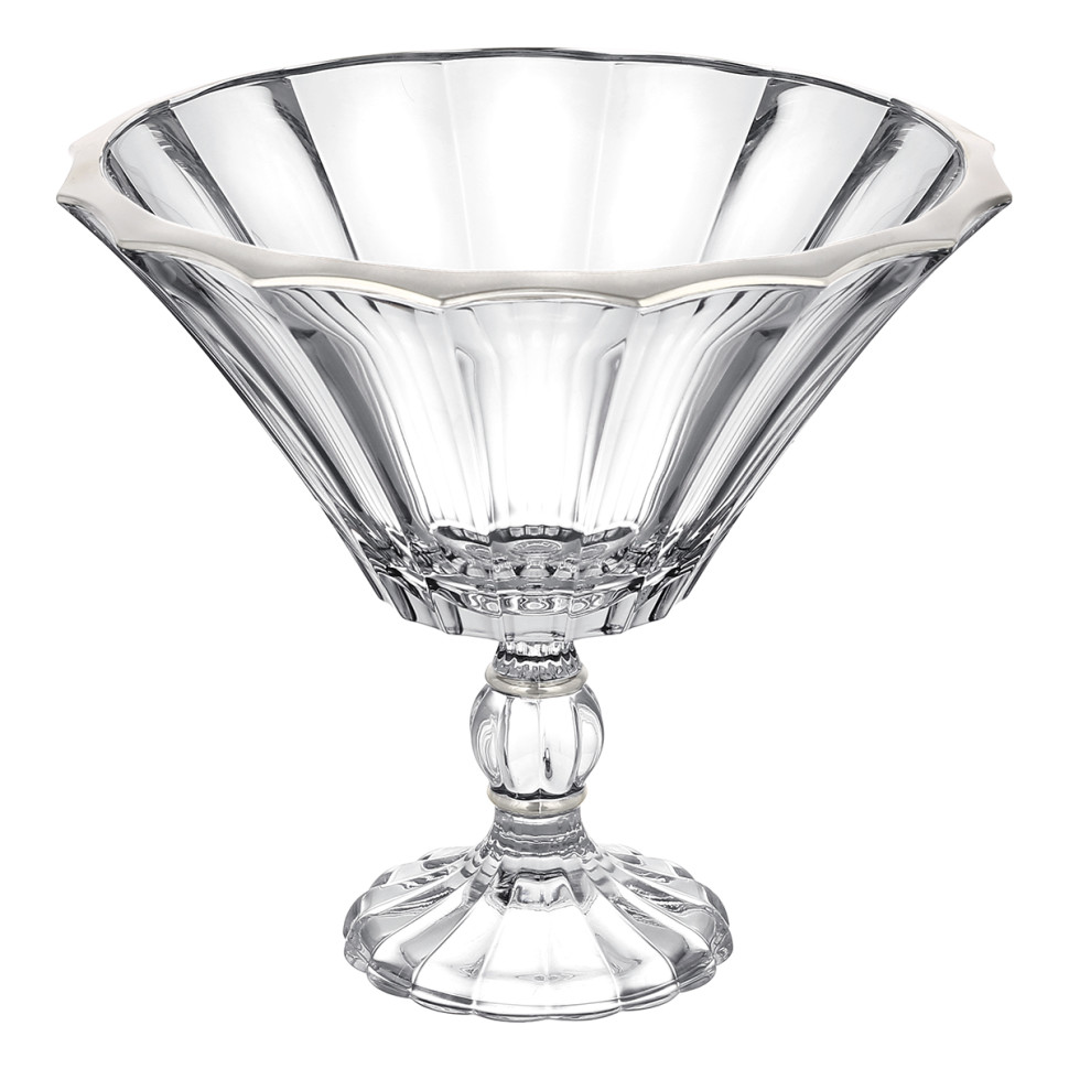 Ваза для фруктов н/н 26см."Doge" платиновый ободок