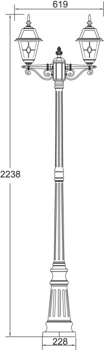 Наземный фонарь FARO lead GLASS 91109A lgY Bl Oasis Light