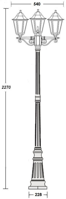 Наземный фонарь PETERSBURG ECONOM 79809EB Bl Oasis Light