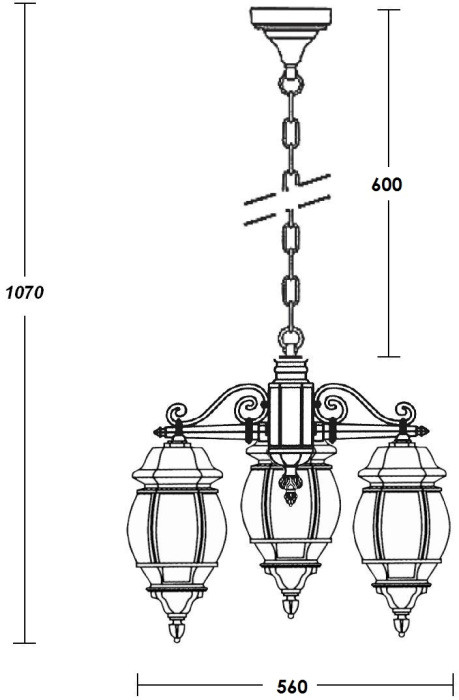 Уличный светильник подвесной AMERICA S 83470S/3 Bl Oasis Light
