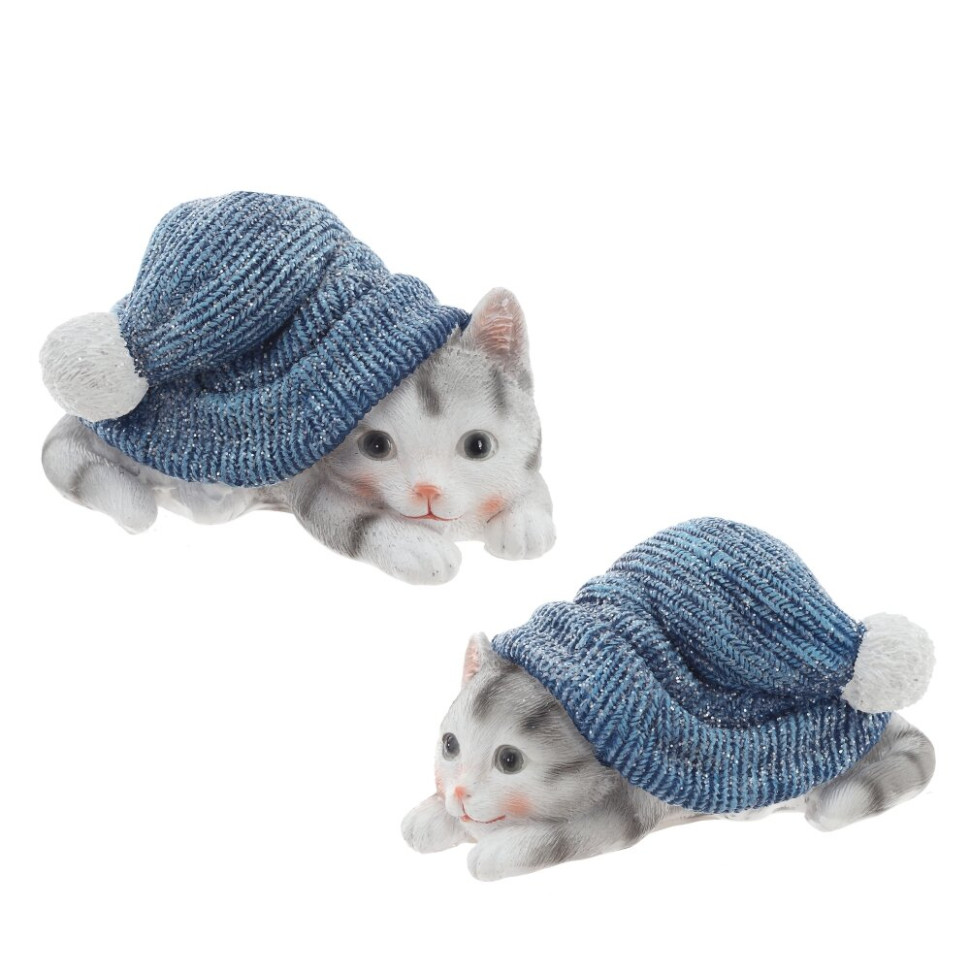 Фигурка декоративная "Котенок",  L13,5 W8 H7,5 см, 2в.