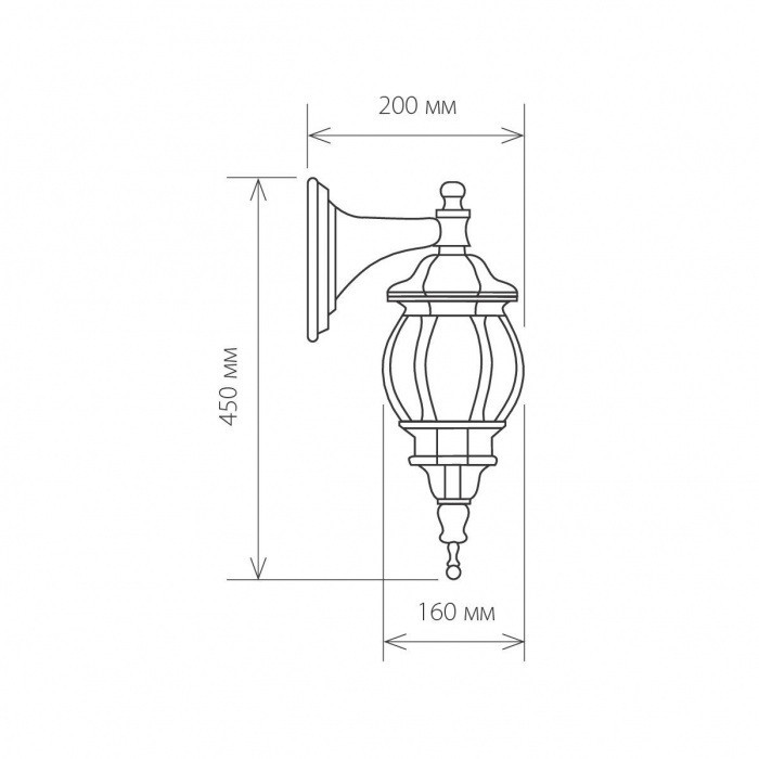 Настенный фонарь уличный Farola GL 1001D черное золото Elektrostandard