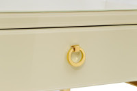 Тумбочка с выдвижным ящиком и стеклянными панелями бежевая