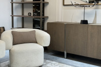 Кресло поворотное Lugano букле белое Кресло поворотное Lugano букле белое