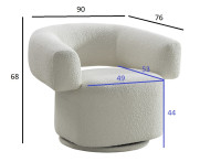 Кресло поворотное Lugano букле белое Кресло поворотное Lugano букле белое