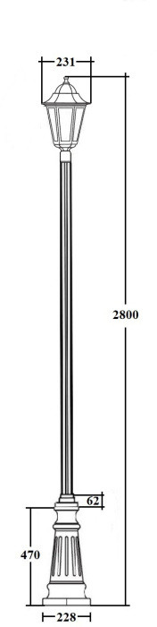 Наземный фонарь PETERSBURG ECONOM 79810E B2 Bl Oasis Light