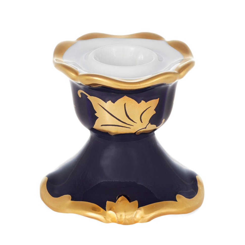 Подсвечник 6см."Кленовый лист синий"