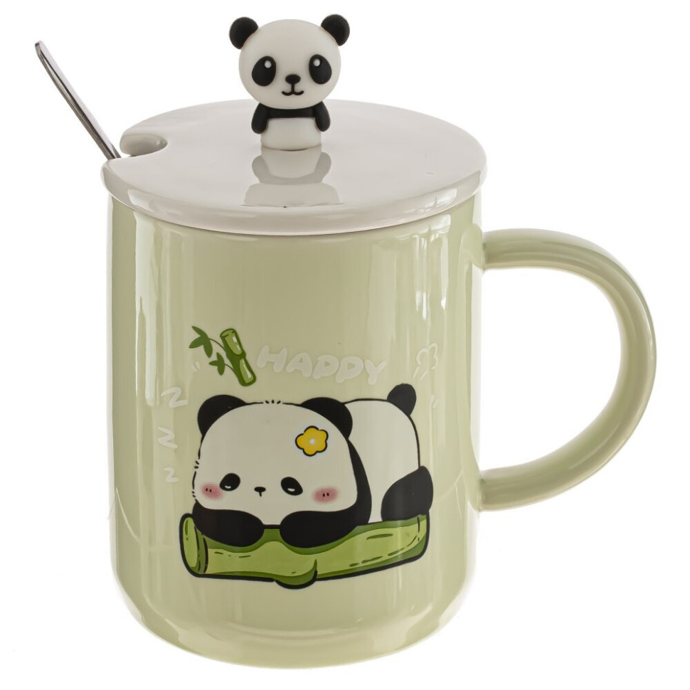 Кружка с крышкой и ложкой, 250 мл, L7,9 W7,9 H10 см