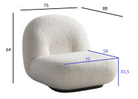 Кресло Albano искусственный мех белое