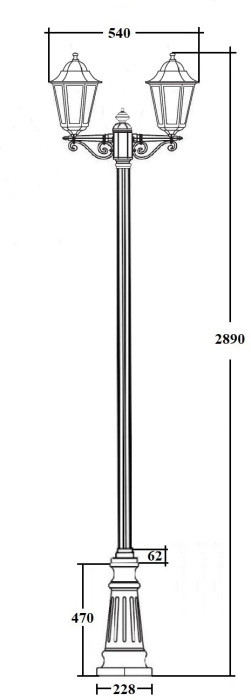 Наземный фонарь PETERSBURG ECONOM 79810EA B2 Bl Oasis Light