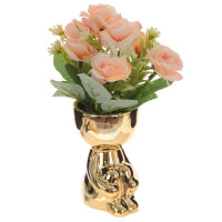Цветочная композиция "Розы", L11 W11 H19 см, 4в.