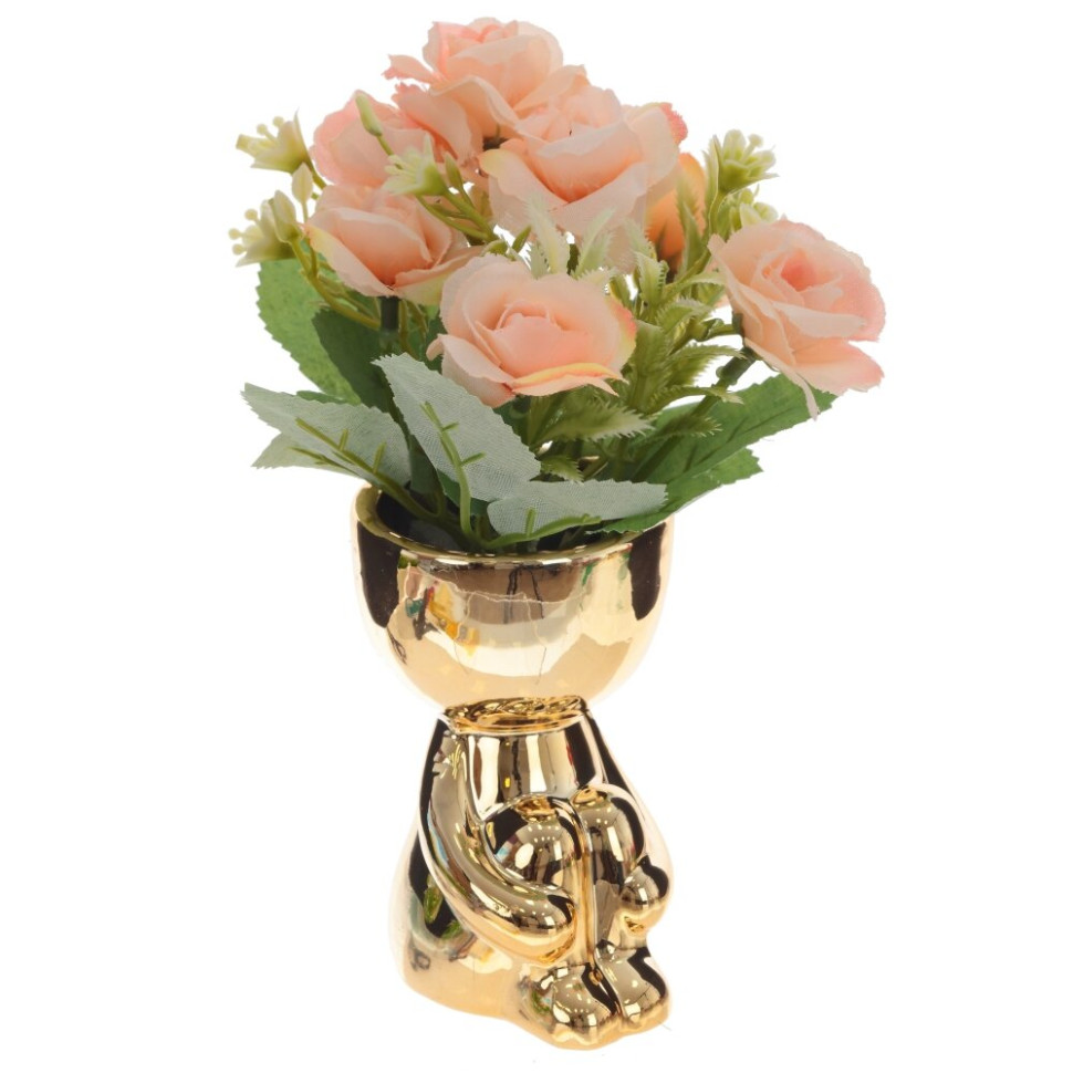 Цветочная композиция "Розы", L11 W11 H19 см, 4в.