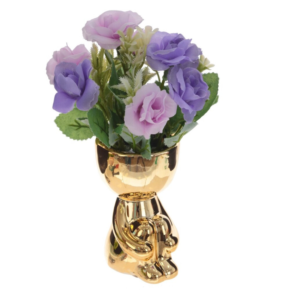 Цветочная композиция "Розы", L11 W11 H19 см, 4в.