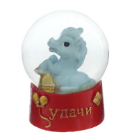 Фигурка декор в стекл шаре "Лошадка", L6 W6 H8 см, 2в.