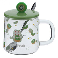 Кружка с крышкой и ложкой  440 мл, L8,4 W8,4 H8,3 см