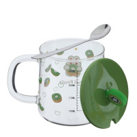 Кружка с крышкой и ложкой  440 мл, L8,4 W8,4 H8,3 см