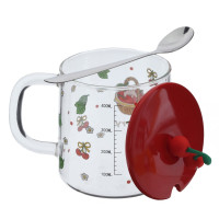 Кружка с крышкой и ложкой  440 мл, L8,4 W8,4 H8,3 см