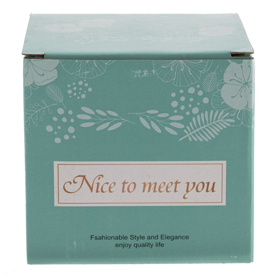 Кружка с крышкой и ложкой  440 мл, L8,4 W8,4 H8,3 см