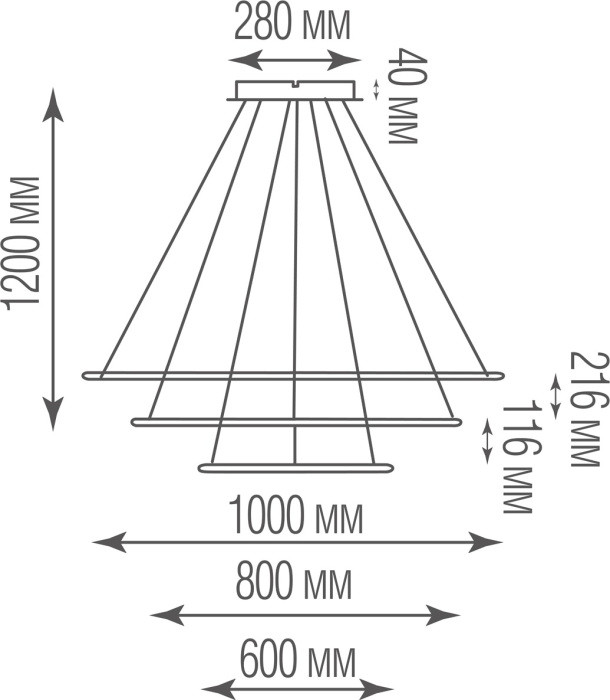 Подвесной светильник Nimbo S111024/3R 144W White In Donolux
