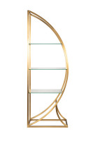 Стеллаж "Полусфера" прозр.стекло/золото Стеллаж "Полусфера" прозр.стекло/золото
