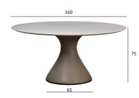 Стол обеденный круглый мраморный/основание бежевое