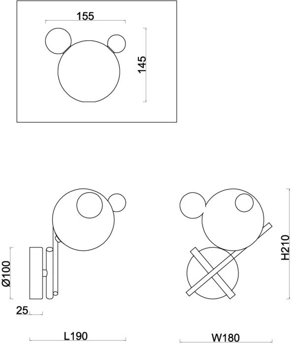 Бра Flaty FR5374WL-01BS Freya