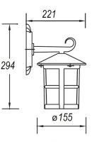 Настенный фонарь уличный  15802 Gb Oasis Light