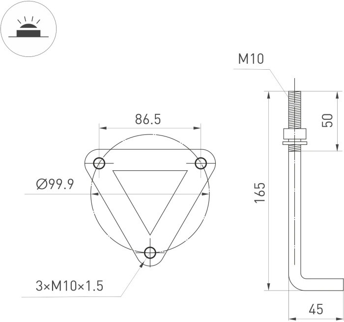 Наземный светильник FRESNEL 047687 Arlight