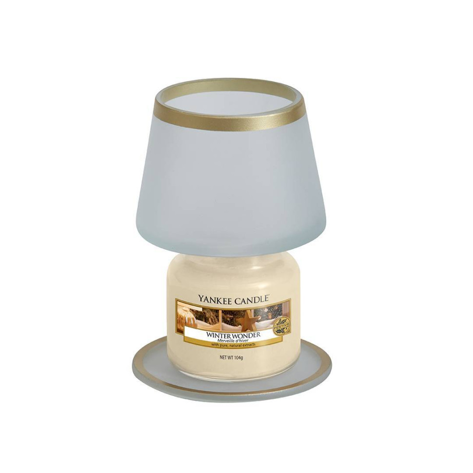 Комплект плафон и поднос для маленькой свечи "Матовое стекло"