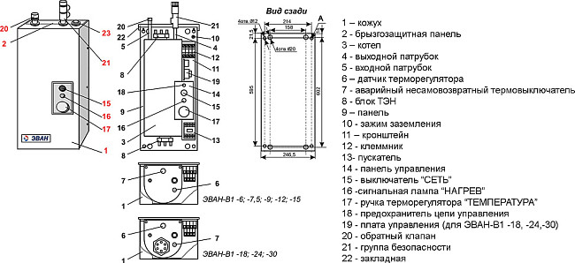 Водонагреватель Эван B1 - 30 1 фланец
