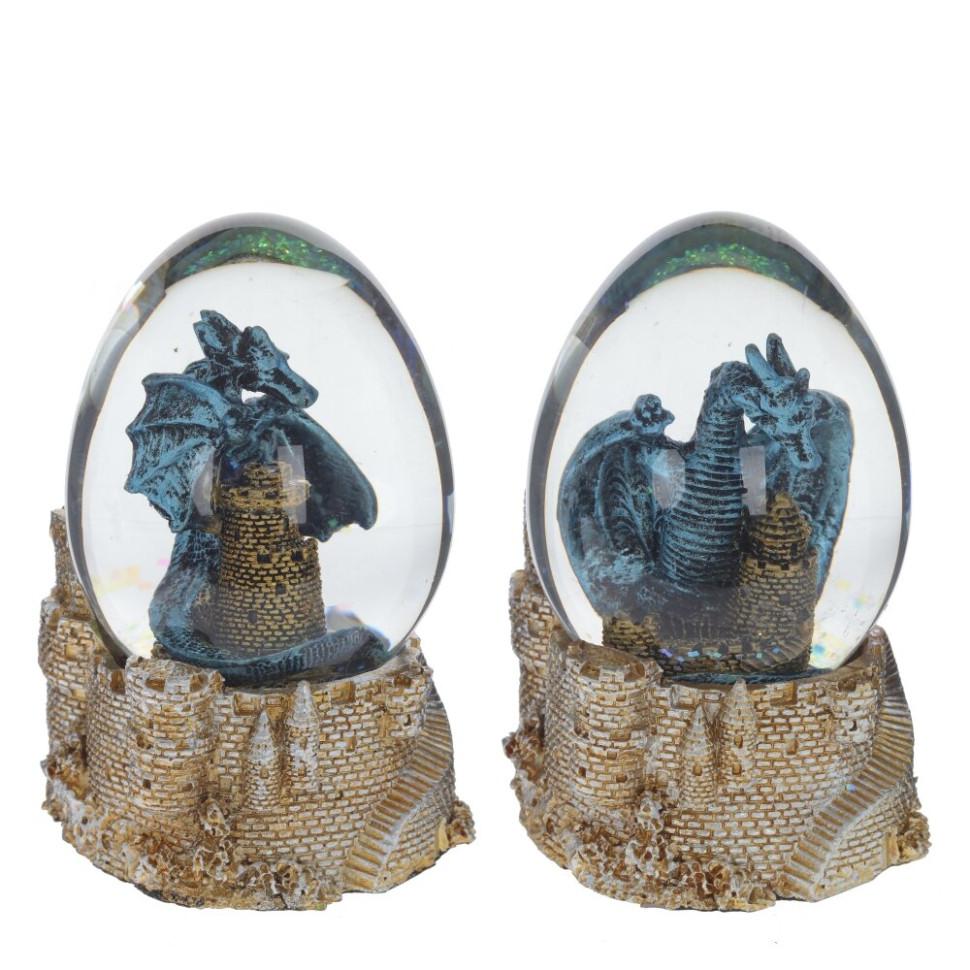 Фигурка декоративная в стекл.шаре "Дракон", D 7 см, L8 W7 H10 см, 2в.