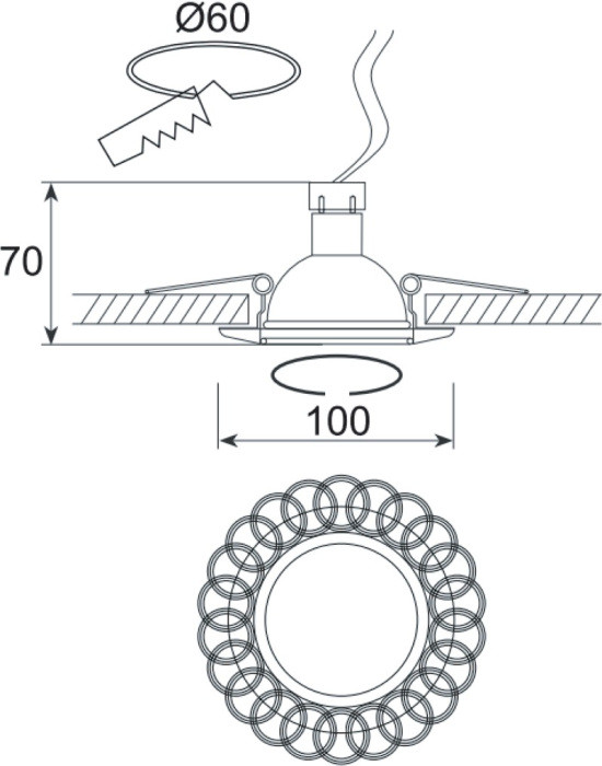 Точечный светильник N1555 N1555-Old Gold Donolux