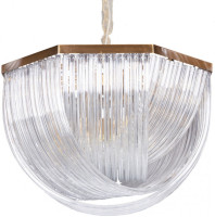 Подвесная люстра Murano Glass A001-800 L12 brass/clear DeLight Collection