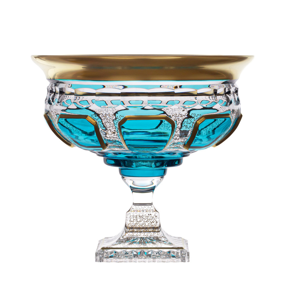 Ваза для фруктов н/н 24см."Антик Бирюза" тонкий обод