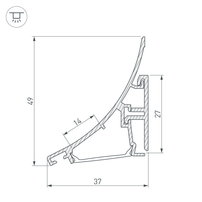 Профиль KARNIZ 021649 Arlight