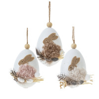 Изделие декоративное подвесное "Яйцо" (блок 6шт), L5 W6 H9 см, 3в.