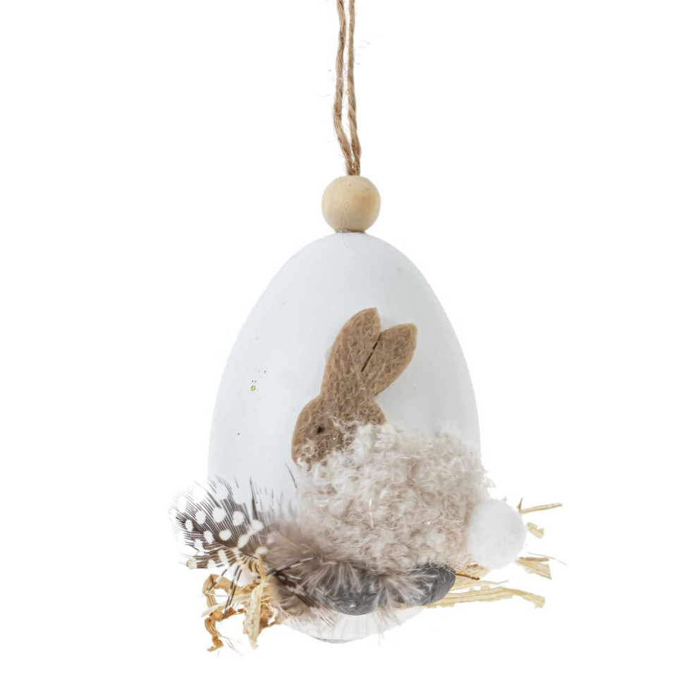 Изделие декоративное подвесное "Яйцо" (блок 6шт), L5 W6 H9 см, 3в.