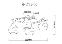 Потолочная люстра Stella MR1731-4C MyFar Потолочная люстра Stella MR1731-4C MyFar