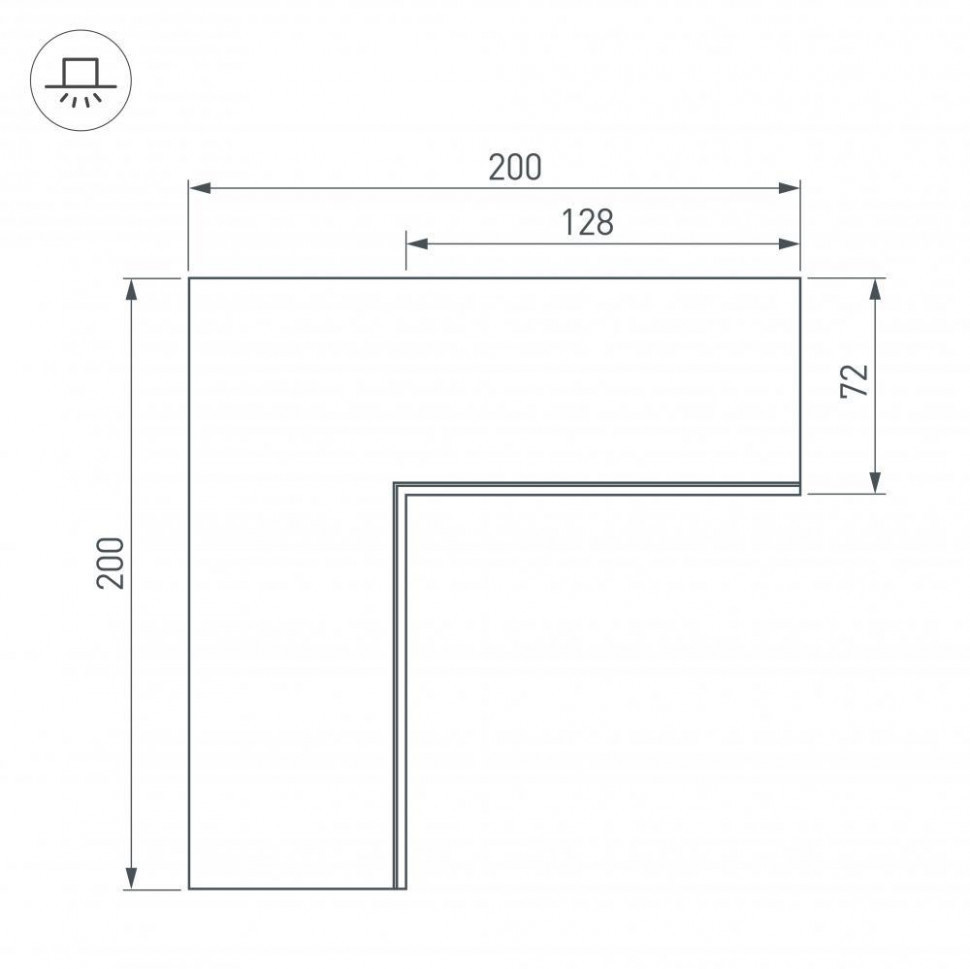 Коннектор L-образный внутренний Arlight SL-Linia55-Fantom 030130