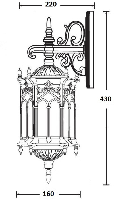 Настенный фонарь уличный DELI S 89902S/08 Bl Oasis Light