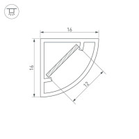 Профиль Arlight WPH-KANT-H16-2000 OPAL 023166 Профиль Arlight WPH-KANT-H16-2000 OPAL 023166