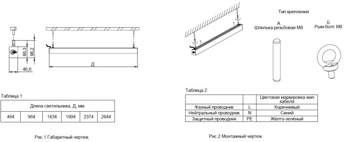 Промышленный потолочный светильник Лайнер 3 CB-C1708012 Светон