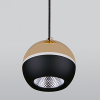 Подвесной светодиодный светильник Elektrostandard DLS023 9W 4200K черный/золото a047804