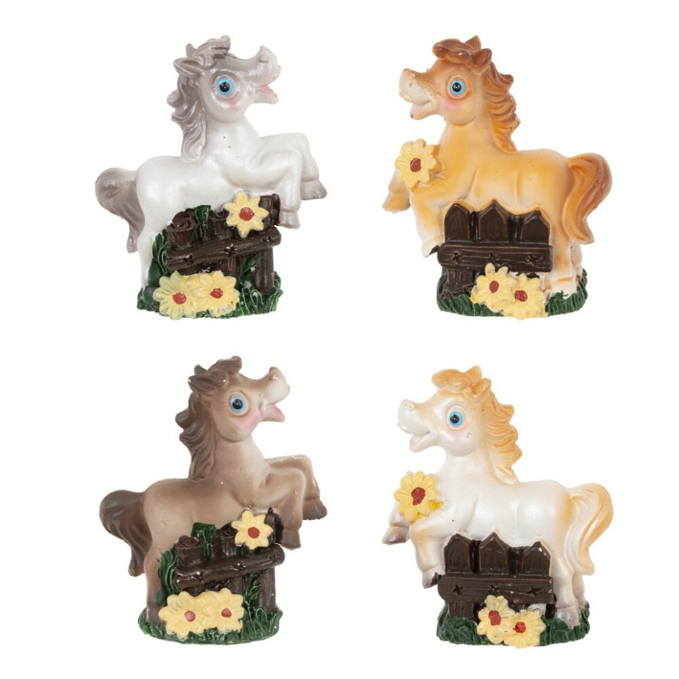 Фигурка декоративная "Лошадка", L6 W3 H6,5 см, 4в.