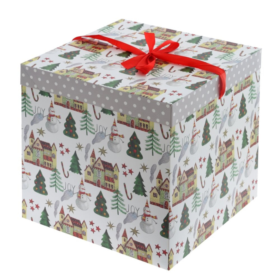 Коробка подарочная (бумага, плотность 350г/м2), L30 W30 H31 см