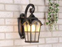 Настенный фонарь уличный Mira Mira D черное золото Elektrostandard