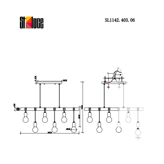 Подвесной светильник Bagetti SL1142.403.06 Evoluce