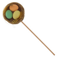 Изделие декоративное (вставка) "Гнездо пасхальное" (6*3), L6 W3 H23 см, 2в.